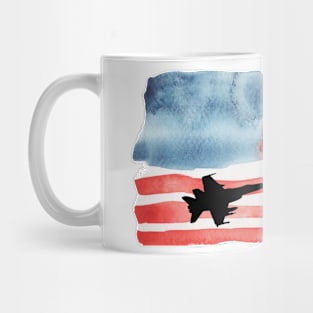 planes square with american flag Mug